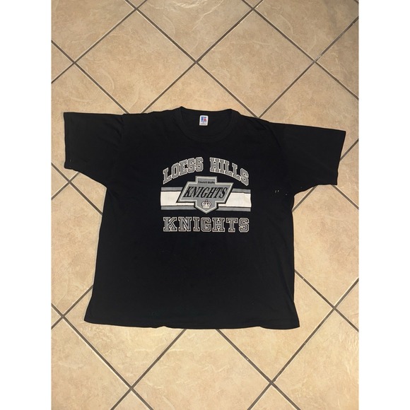 Russell Athletic Other - Vintage Russell Athletic T-Shirt Loess Hills Knights‎ Black XXL Made USA